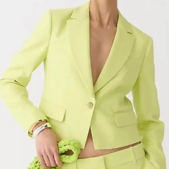 J. Crew Jackets & Blazers - NWT J.Crew‎ Collection Cropped Blazer in Kiwi Green size 4